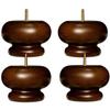 Osborne Replacement Furniture and Sofa Feet (Set of Four), Traditional Wooden Bun Feet, Rubberwood with Walnut Stain, Bolts Attached, Perfect for Chairs, Couches, Ottomans and More view 1