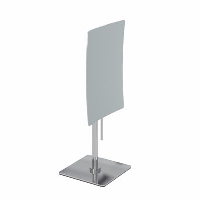 Aptations Rectangular Standing Mirror (5" x 8") - 3X Magnification | Portable Vanity Mirror with Handle for Flexibility | Decorative Makeup Mirror for Bedroom & Bathroom (Chrome)