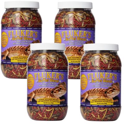 Fluker's Buffet Blend Food for Juvenile Bearded Dragons 4.4 Ounce Jars (4 Pack)