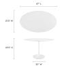 Modway Lippa 48" Mid-Century Modern Dining Table with Oval Top and Pedestal Base in White view 3
