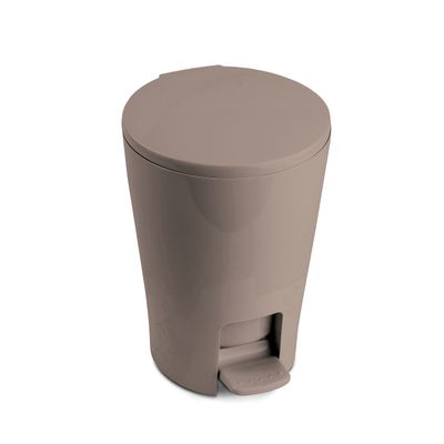 Tatay Diabolo Bathroom Pedal Bin 5L | Removable Interior with Handle | Practical Design and Easy to Clean | High Strength Plastic | 19 x 21 x 28.2 cm Mink