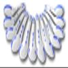 12 Pcs Blue and White Porcelain Rice Pattern Soup and Tea Spoons for Table and Dessert view 1