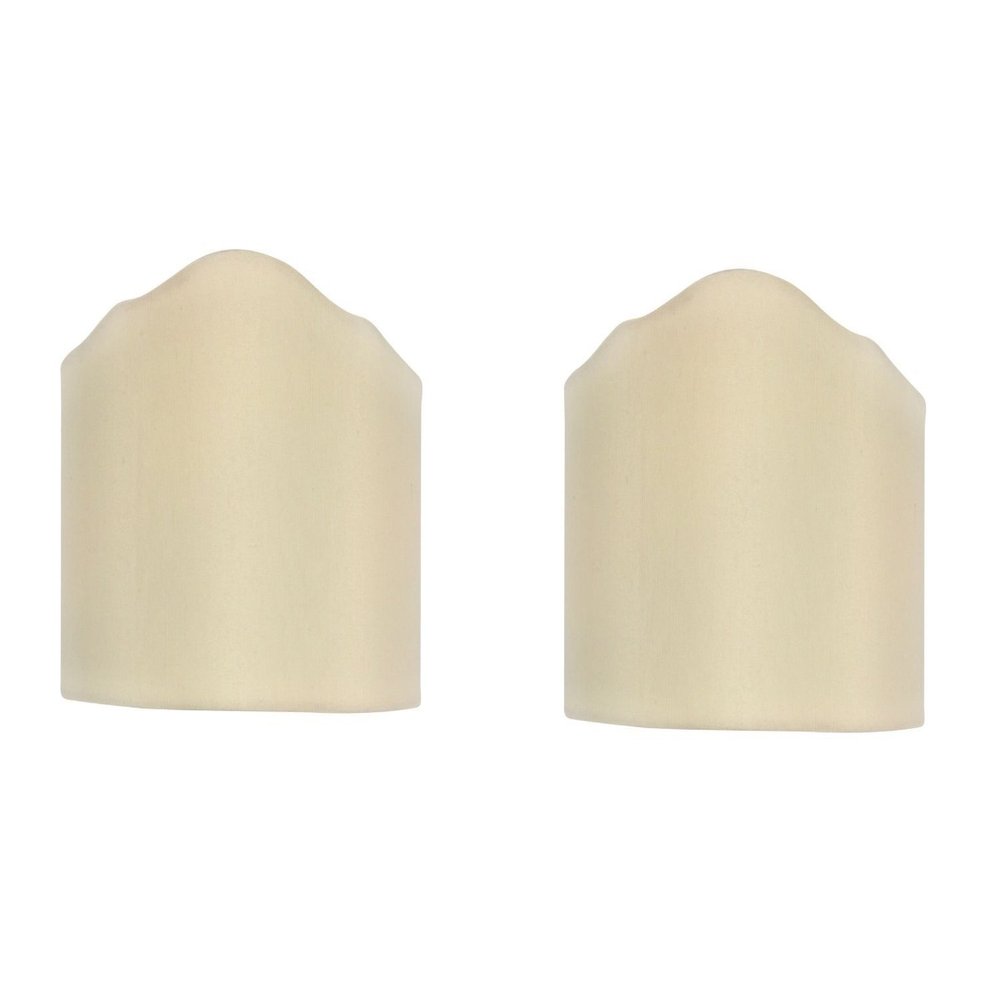 Upgradelights Eggshell Silk 6 Inch Pair of Wall Sconce Clip on Shield Half Lampshades