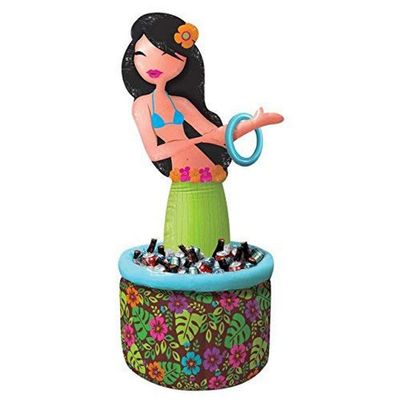 Amscan Inflatable Ring toss Cooler Hula Girl Inflatable-49 | 1 Ct, 49", multicolor
