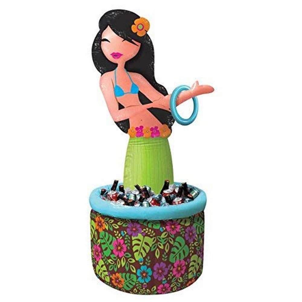 Amscan Inflatable Ring toss Cooler Hula Girl Inflatable-49 | 1 Ct, 49", multicolor