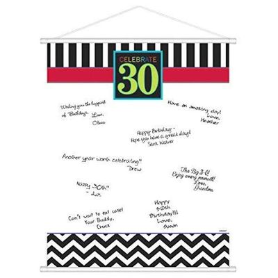 Amscan 270172 30th Celebration Sign-In Scroll, Party Favor, 1 piece