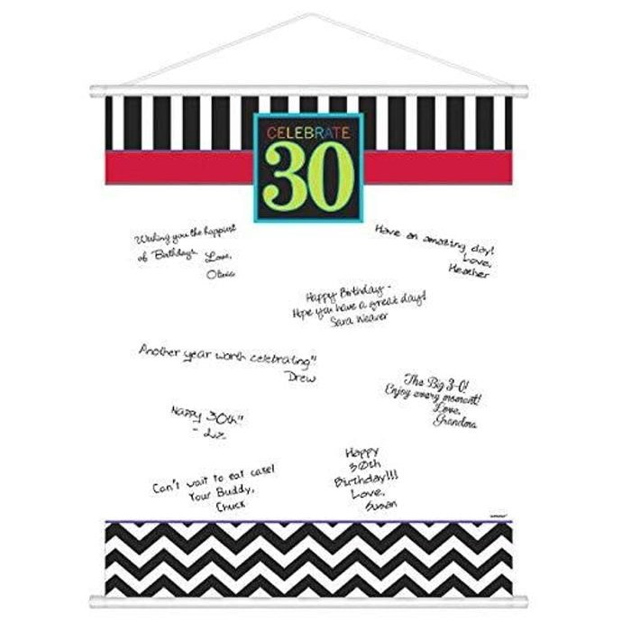 Amscan 270172 30th Celebration Sign-In Scroll, Party Favor, 1 piece