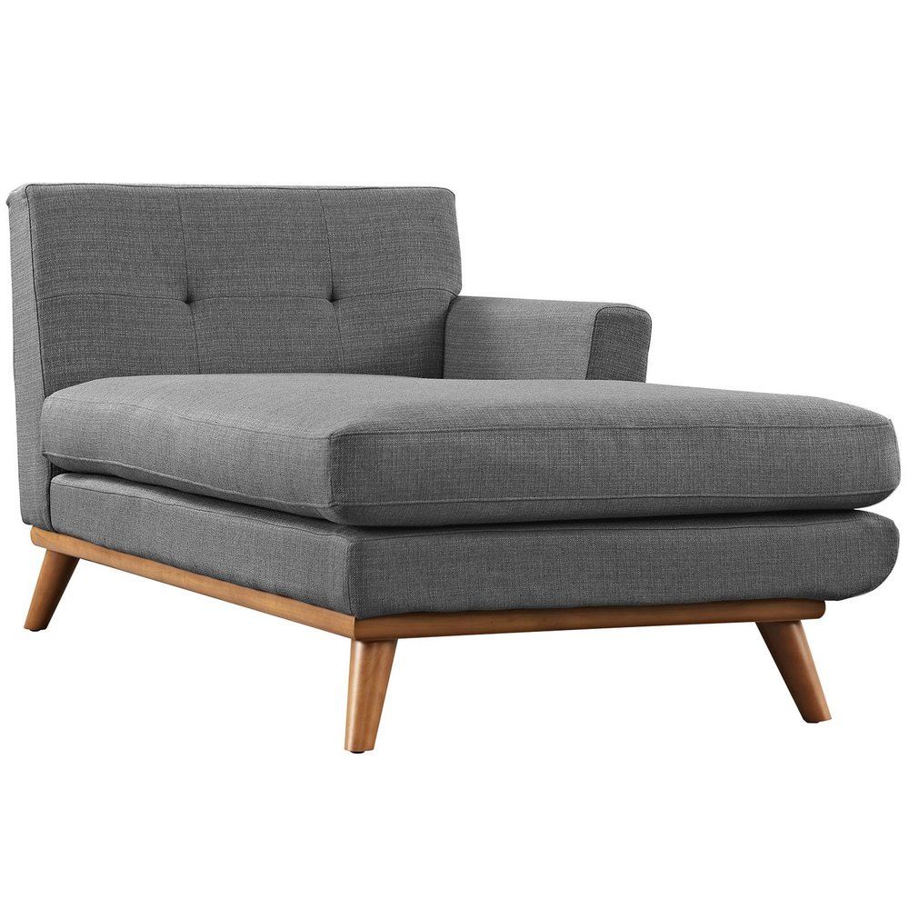 America Luxury - Sofa Modern Contemporary Right-Arm Chaise, Grey, Fabric