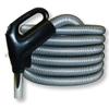 Electrified Gas Pump Handle Pigtail Corded Central Vacuum Hose, 30 Foot, Black Ends Silver-Gray Hose view 1