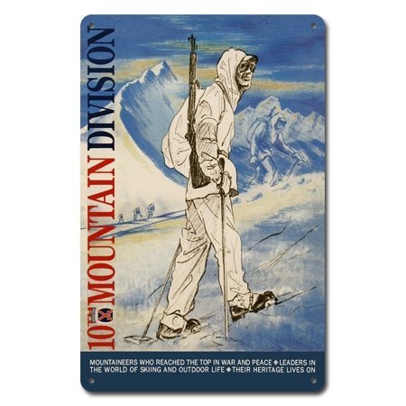 10th Mountain Division Di-Bond Coated Aluminum Ski Sign