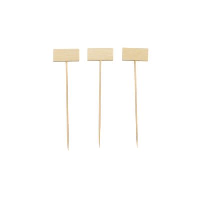BambooMN 4.5" Decorative Bamboo Small Billboard Cocktail Hors' D'oeuvres Pick Skewer for Events, Restaurants, or Home Party Supplies, 300 Pieces