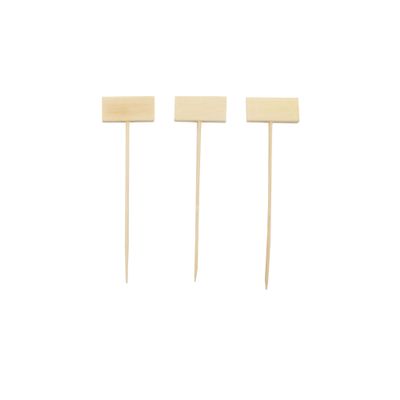 BambooMN 4" Decorative Bamboo Small Billboard Cocktail Hors' D'oeuvres Pick Skewer for Events, Restaurants, or Home Party Supplies, 300 Pieces