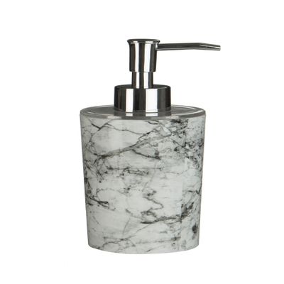 Premier Housewares Rome Soap Dispenser, Marble Effect, Plastic - Grey