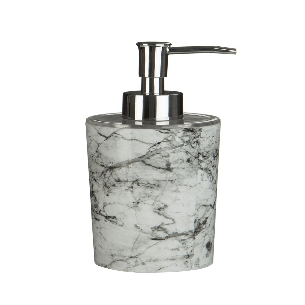 Premier Housewares Rome Soap Dispenser, Marble Effect, Plastic - Grey