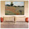 Alonline Art - Wild Poppies by Claude Monet | print on wall sticker vinyl decal (Rolled) | 17"x12" - 44x30cm | Wall art home decor for living room or for living room | artwork HD picture wallpaper view 3
