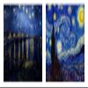 Alonline Art - Starry Night Over Rhone Set 2 by Vincent Van Gogh | print on wall sticker vinyl decal (Rolled) | 16"x12" - 41x30cm | Set of 2 Lot | Wall art home decor for home or for nursery | HD view 1