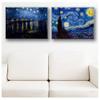 Alonline Art - Starry Night Over Rhone Set 2 by Vincent Van Gogh | print on wall sticker vinyl decal (Rolled) | 16"x12" - 41x30cm | Set of 2 Lot | Wall art home decor for home or for nursery | HD view 2