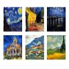 Alonline Art - Starry Night Cafe Church Alpes Set 6 by Vincent Van Gogh | print on wall sticker vinyl decal (Rolled) | 12"x12" - 30x30cm | Set of 6 Lot | Wall art home decor for bedroom wallpaper HD view 1