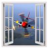 Alonline Art - Planes Propeller by Fake 3D Window | Print on Wall Sticker Vinyl Decal (Rolled) | 35"x35" - 89x89cm | Wall Art Home Decor for Bedroom or for Bedroom | HD Picture Wallpaper Artwork view 1
