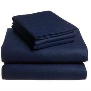 American Linen Adjustable California King Bed Sheets 5PCs Navy Blue Solid -100% Egyptian Cotton 16 Inches Deep Pocket (Split-California King)