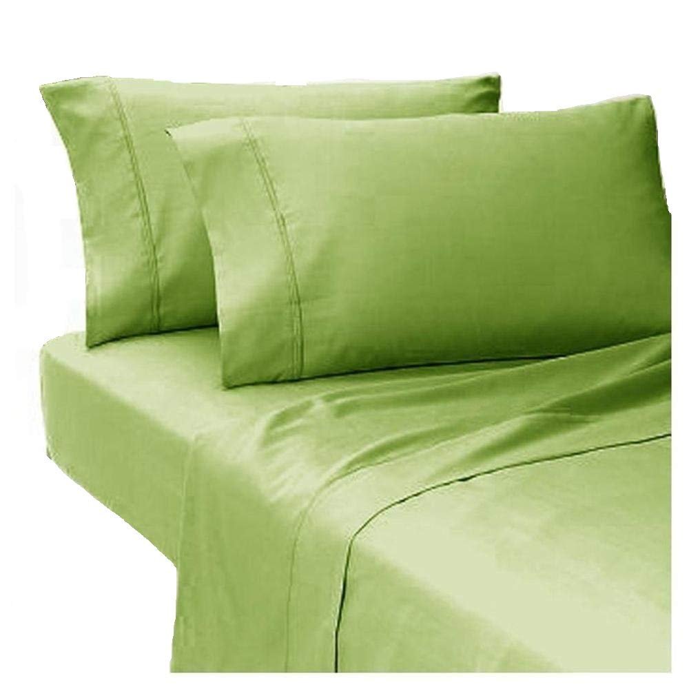 American Linen Adjustable California King Bed Sheets 5PCs Sage Green Solid -100% Egyptian Cotton 16 Inches Deep Pocket (Split-California King)