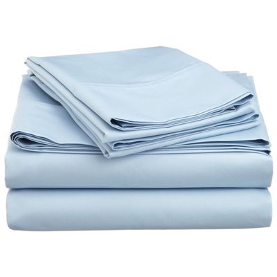 American Linen Adjustable California King Bed Sheets 5PCs Light Blue Solid -100% Egyptian Cotton 18 Inches Deep Pocket (Split-California King)