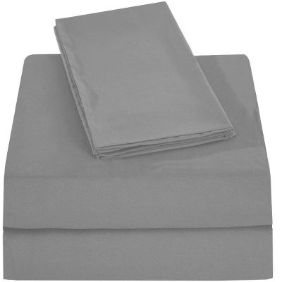American Linen Adjustable California King Bed Sheets 5PCs Silver Grey Solid -100% Egyptian Cotton 18 Inches Deep Pocket (Split-California King)