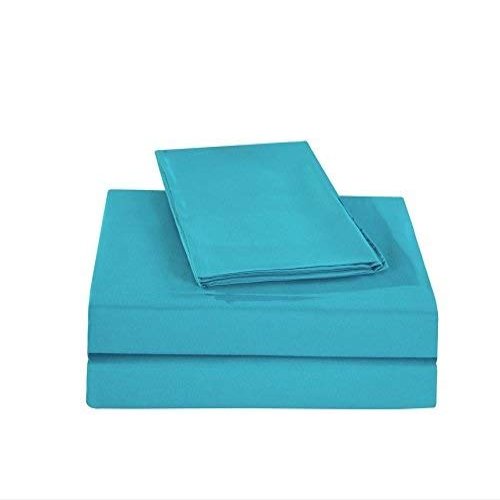 American Linen Adjustable California King Bed Sheets 5PCs Turquoise Solid -100% Egyptian Cotton 18 Inches Deep Pocket (Split-California King)