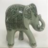 2 PCS Elephant Celadon Lanna Thai Hand Painted(Freehand) Under Nature Glazed Handmade Happy and Lucky view 4