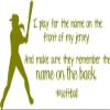 Softball Wall Decal | Girls Inspirational Sports Quote | 30"x12" [Softball1] view 1