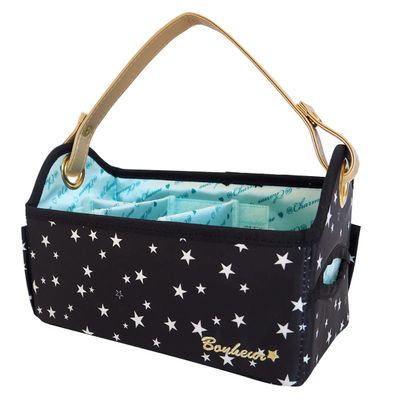 AF8284 Makeup Basket, Multi-Basket, Makeup Box, Cosmetic Box, Storage Basket, With Handle, Makeup Case, Cosmetic Holder, Tabletop, Mini Mirror, Black