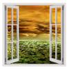 Alonline Art - Romantic Sunbeam by Fake 3D Window | print on wall sticker vinyl decal (Rolled) | 24"x24" - 61x61cm | Wall art home decor for living room or for home | wallpaper HD picture artwork view 1