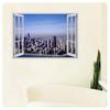 Alonline Art - Chicagos Skyline by Fake 3D Window | print on wall sticker vinyl decal (Rolled) | 22"x16" - 57x41cm | Wall art home decor for dining room or for kitchen | picture HD artwork wallpaper view 2