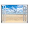 Alonline Art - Sand And Sky by Fake 3D Window | print on wall sticker vinyl decal (Rolled) | 49"x35" - 124x89cm | Wall art home decor for home or for office | wallpaper picture HD artwork view 1