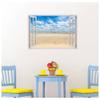 Alonline Art - Sand And Sky by Fake 3D Window | print on wall sticker vinyl decal (Rolled) | 49"x35" - 124x89cm | Wall art home decor for home or for office | wallpaper picture HD artwork view 2