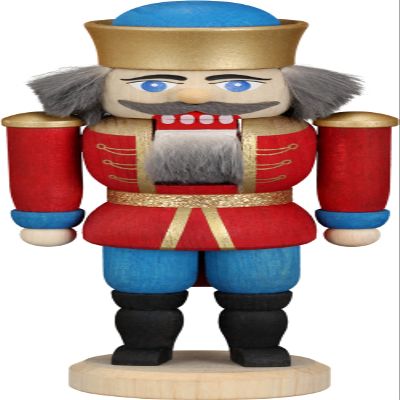Rudolphs Schatzkiste Nutcracker King red, 12 cm Wood Figure Nutcracker ore Mountains
