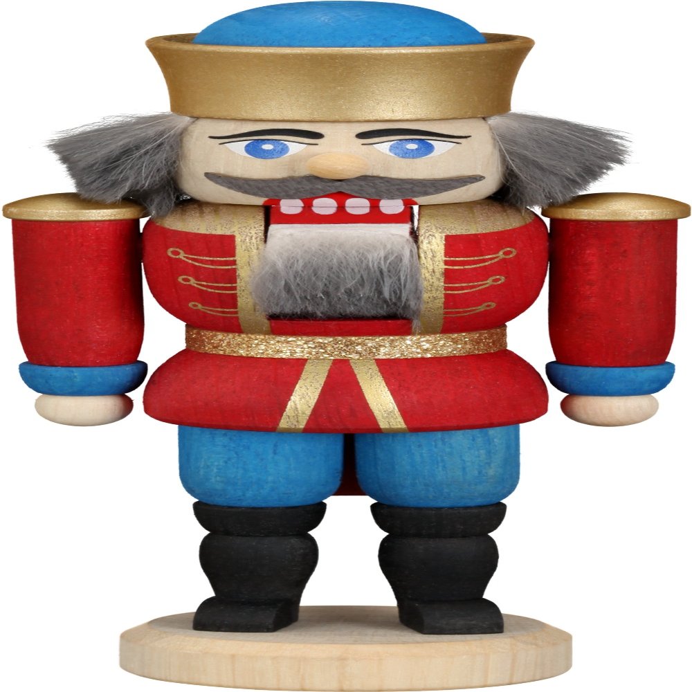 Rudolphs Schatzkiste Nutcracker King red, 12 cm Wood Figure Nutcracker ore Mountains