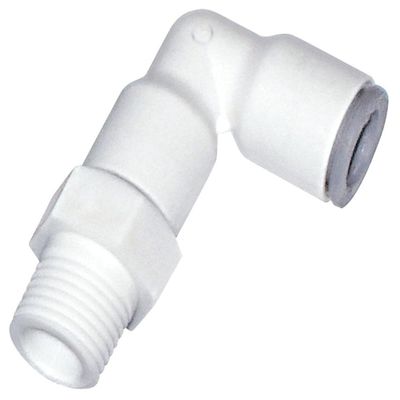 Parker Hannifin 6509 60 14WP2 LIQUIfit Polymer Body Swivel Elbow Fitting, 3/8" Push-to-Connect Tube x 1/4" Male NPTF