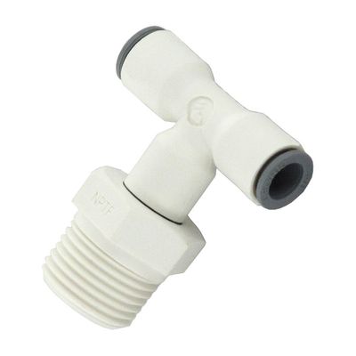 Parker Hannifin 6508 62 18WP2 LIQUIfit Polymer Body Swivel Branch Tee Fitting, 1/2" Push-to-Connect Tube x 3/8" Male NPTF