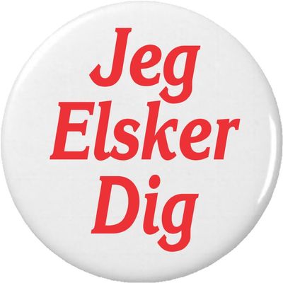Jeg Elsker Dig 2.25 Large Magnet I Love You Danish