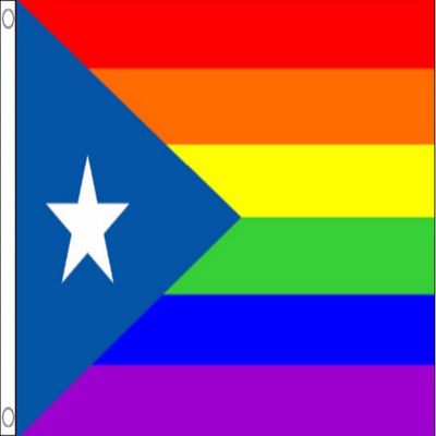 Puerto Rico Rainbow LBGT Pride - 5'x3' (150cm x 90cm) Flag