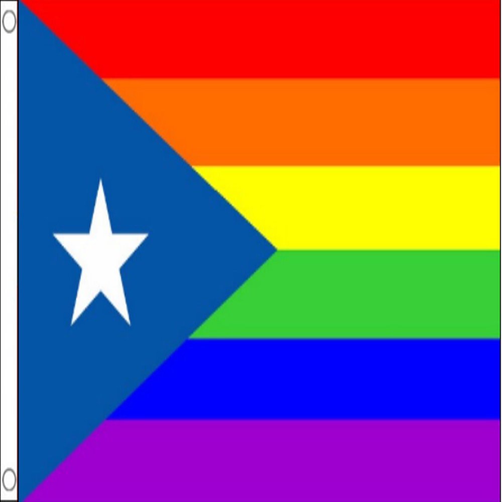 Puerto Rico Rainbow LBGT Pride - 5'x3' (150cm x 90cm) Flag