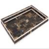 Eccolo World Traveler Naturals Wood Tray, 11 x 17, White Border Brown, Bordered view 1