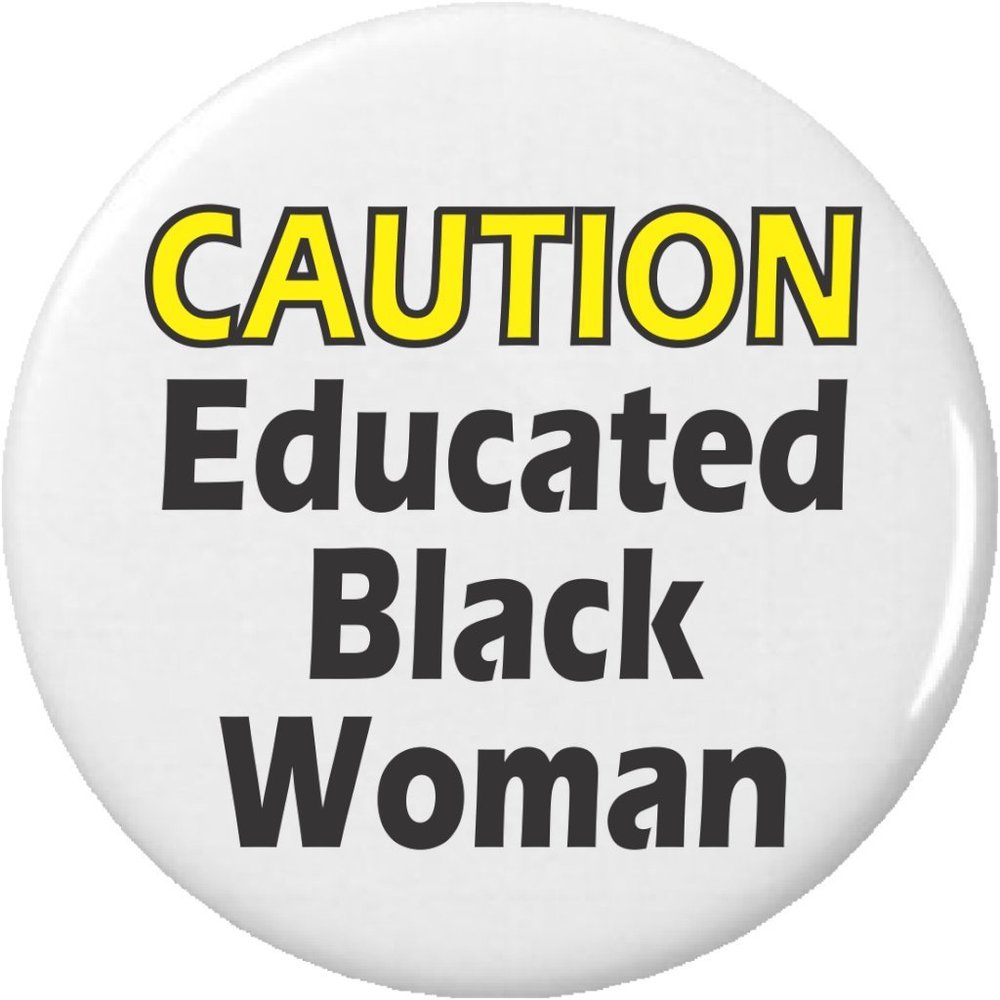 CAUTION Educated Black Woman 2.25 Large Magnet