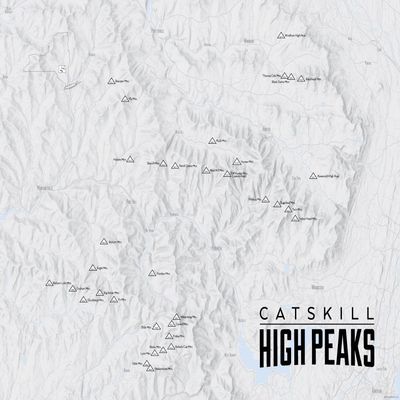 Catskill High Peaks Checklist 18x24 Poster (Gray)