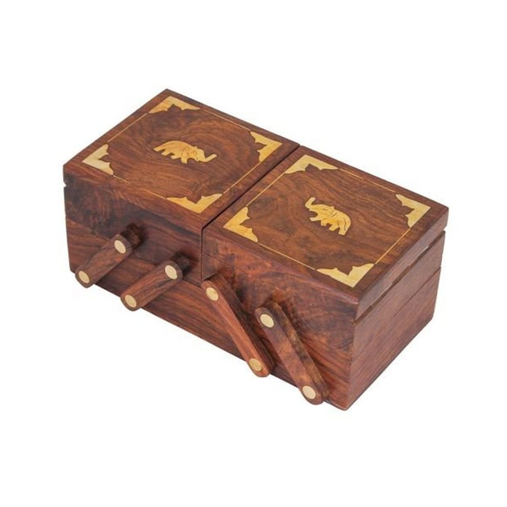 Kartique Hand Made Wooden Multi Utility Jewellery Box