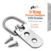 PHS Heavy Duty D Ring Picture Hangers - 100 Pack - 2 Hole with Screws - D Rings Heavy Duty, Painting Hangers, Support 40 lbs view 1