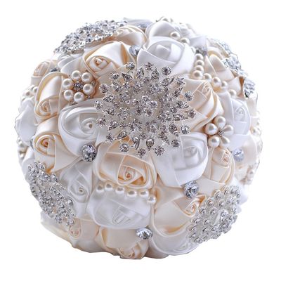 Jackcsale Wedding Bouquet - Bride & Bridesmaid Bouquet with Creamy & White Flowers for Valentine's Day