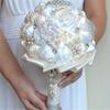 Jackcsale Wedding Bouquet - Bride & Bridesmaid Bouquet with Creamy & White Flowers for Valentine's Day view 4
