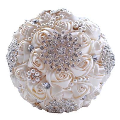 Jackcsale Wedding Bride Bridal Bouquet Brooch Bouquet Bridesmaid Valentine's Day Bouquet Confession (D453 Creamy)